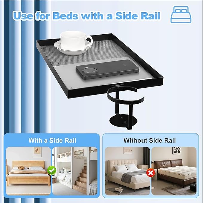 Luckyone Bedside Shelf Metal for Bunk Bed & Top Bunk, Clip On Nightstand - Image 4