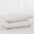 MooMee Bedding Pillowcases Striped Pack of 2 100% Washed Cotton Linen Like by MOOMEE