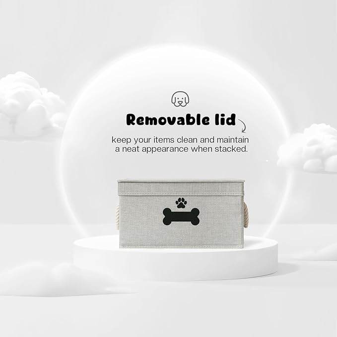 Dog Toy Basket with Lid, Dog Basket - Image 3