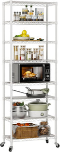 8 Tier Shelves Storage Shelf Wire Closet Bathroom Organizers Metal Pantry by Golpart