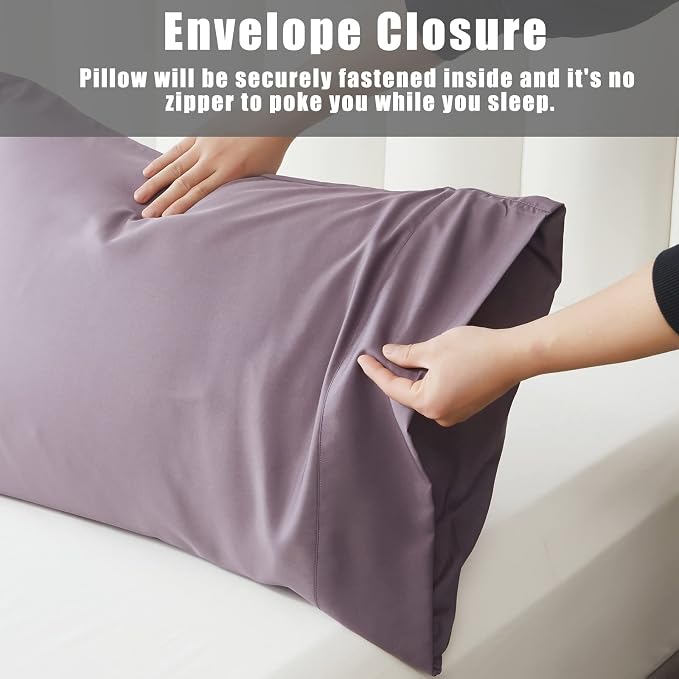 Pillow Cases Queen Size 2 Pack, Bamboo Rayon Cooling Pillowcases - Image 6