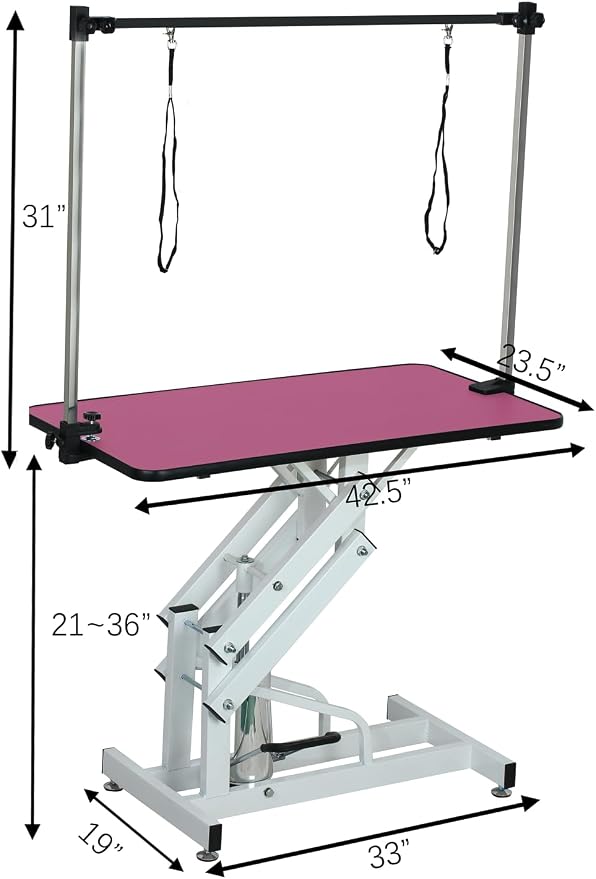 Hydraulic Dog Pet Grooming Table, 42 Inch Heavy Duty Z Lift Structure - Image 2