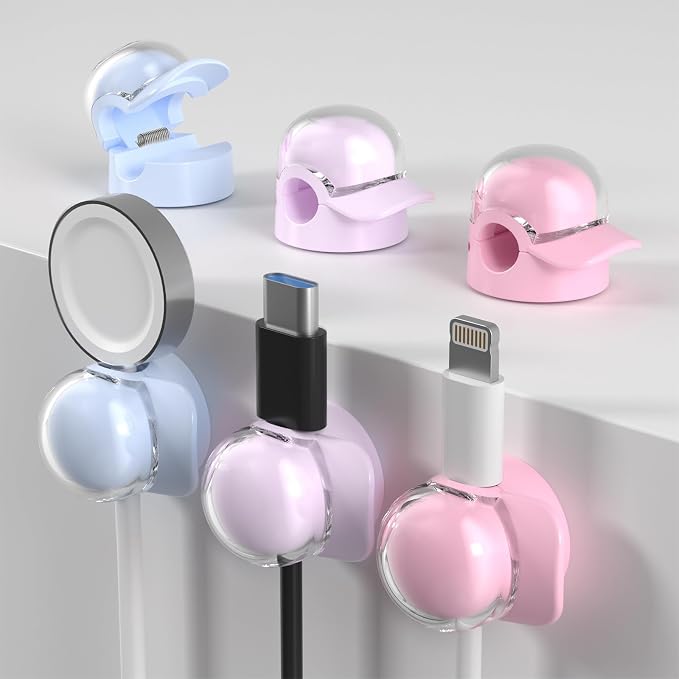 Eiito Cord Organizer Spring Cable Management Clips -Desk Cord Holder, Adhesive by Eiito