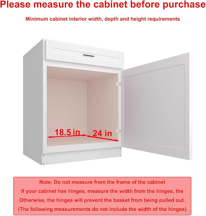 Pull Out Cabinet Organizer 17" W x 21" D, Heavy Duty Kitchen Cabinet Pull Out - Image 3