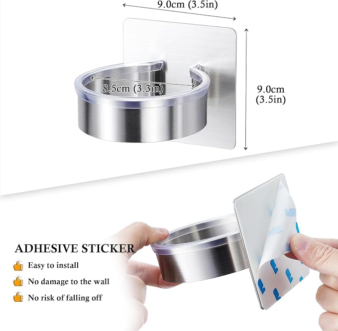 Blow Dryer Holder Wall Mounted, Hair Dryer Holder Stand Adhesive, Bathroom Hair - Image 5