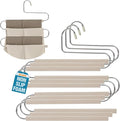 Multiple Space Saving Non Slip Foam Padded Pants Hangers 4 Tier Steel Open by ICOFUPO