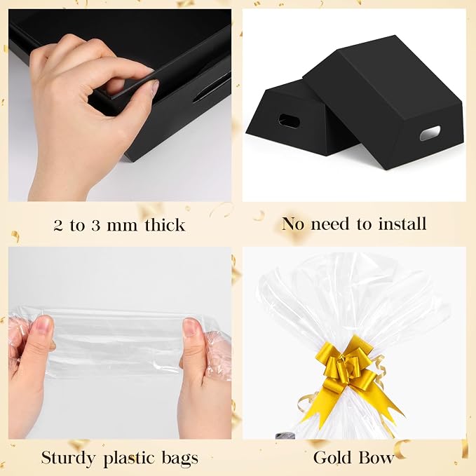 10PACK Black Baskets For Gifts Empty, 10x12”Thick Kraft Gift Basket - Image 5