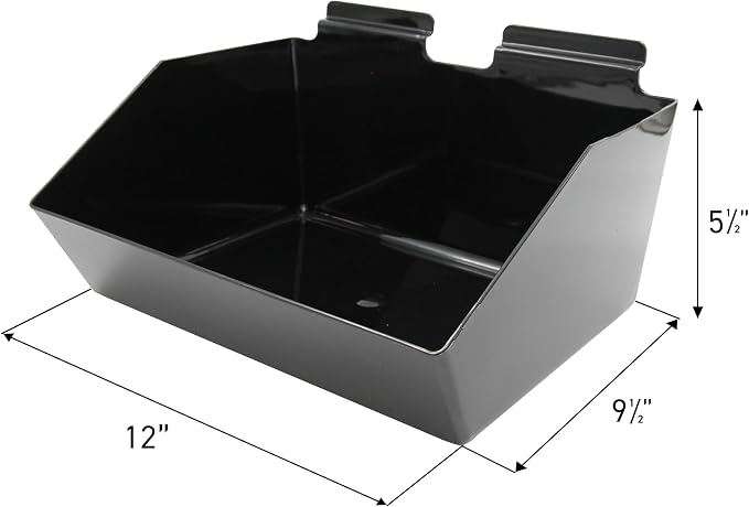 SSWBasics 12 x 5 ½ x 9 ½ inch Black Plastic Dump Bin - Image 2