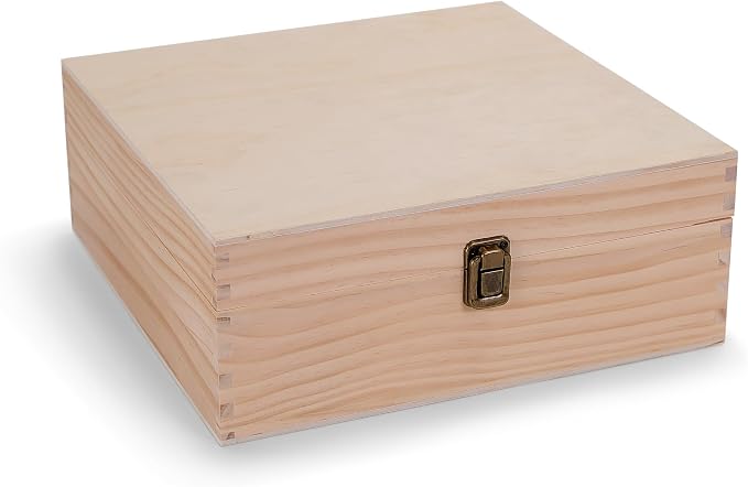 makerflo Medium Natural Pine Wood Memory Box - Image 2