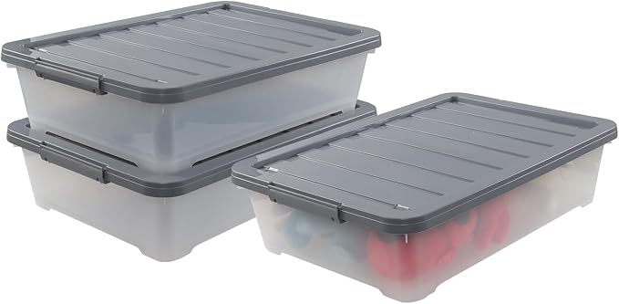 3-pack 40 Quarts Large Plastic Under Bed Boxes - Image 7