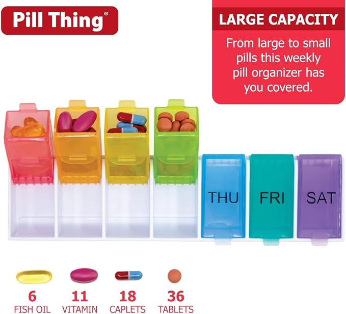 7 Times a Day Weekly Pill Box Organizer Case, Secure 7X Pillbox - Image 6