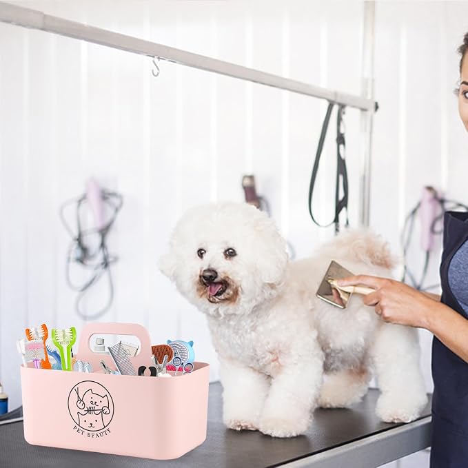 5-Compartment Pink Dog Stuff Storage Caddy - Image 7