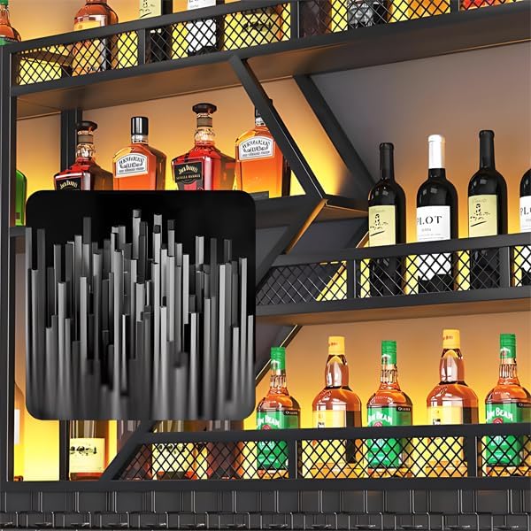 63in Metal Wine Rack Wall Mounted, Modern Wine Storage Rack Wall Mounted - Image 4