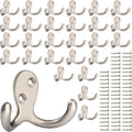 IBosins 28 Pack Heavy Duty Double Prong Coat Hooks Wall Mounted by IBosins