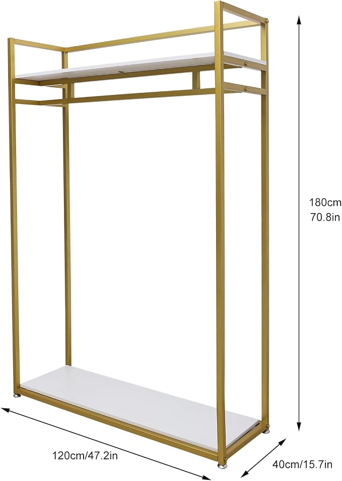 Heavy Duty Clothing Rack with Shelves, Rolling Portable Closet - Image 7