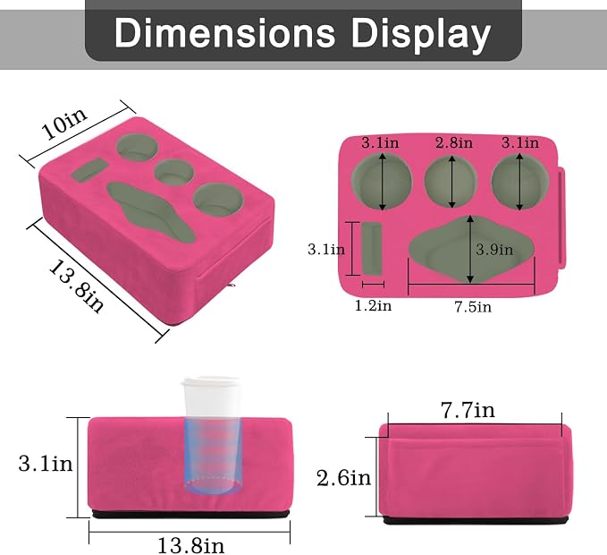 Couch Bed Cup Holder Pillow, Nisdoing 5 Hole Couch Drink Holder! Keep Drinks - Image 2