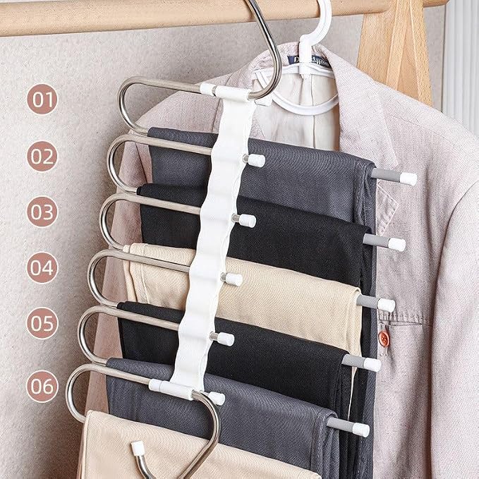 Space-Saving 6-Tier Metal Pants Hanger - Image 6