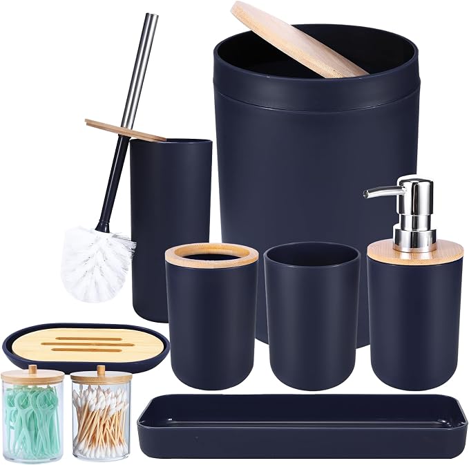 iMucci Bathroom Accessories Set Navy Blue Bathroom Decor Sets by DancingaColorfulLifeinSpiritualWorld