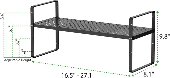 Expandable Cabinet Organizer Shelf, Stackable Shelf Riser - Image 2