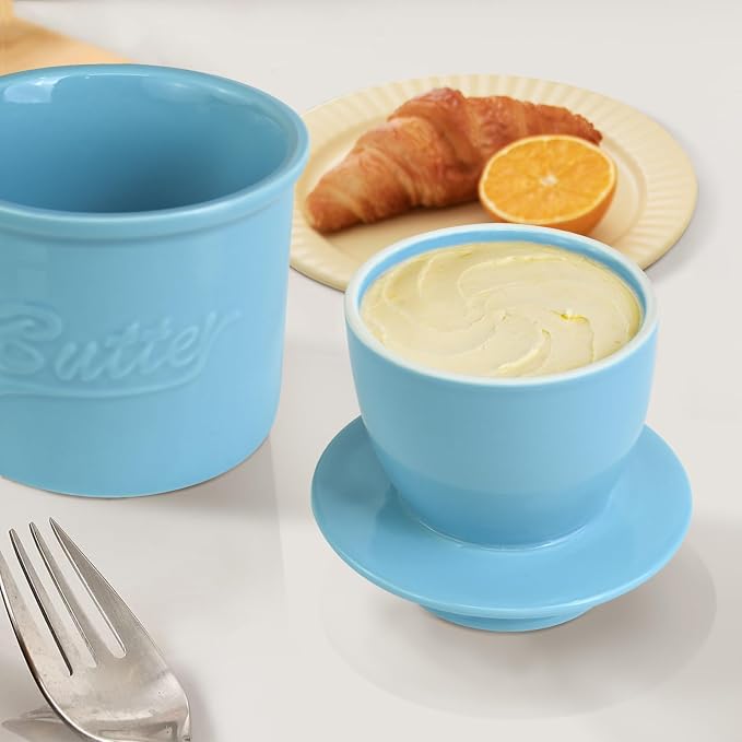 Butter Crock for Counter with Water, French Butter Keeper for Spreadable Butter - Image 2