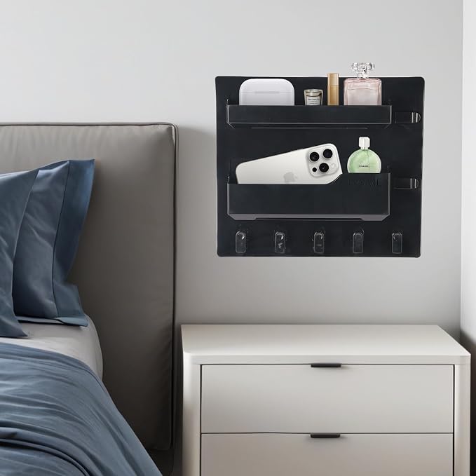 Bedside Shelf Wall Mount, Adhesive Bedside Shelf Accessories Organizer - Image 7