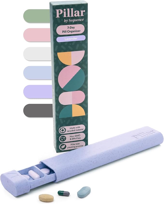 Pillar - 7-Day Pill Organizer | Weekly Medicine Pill Container Travel Box - by SequenceHealth