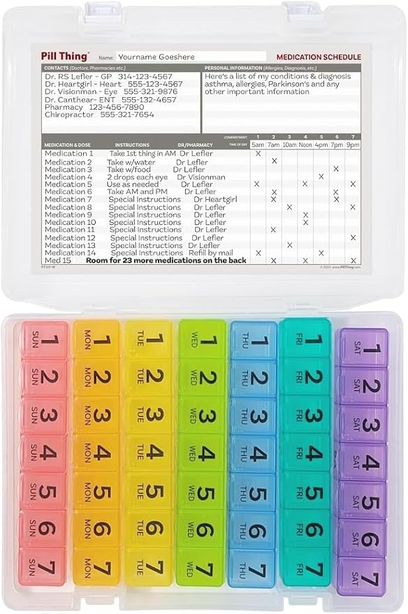 7 Times a Day Weekly Pill Box Organizer Case, Secure 7X Pillbox - Image 8