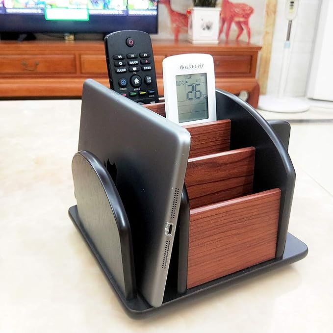 Revolving Remote control caddy, Wooden pen holder - Image 3