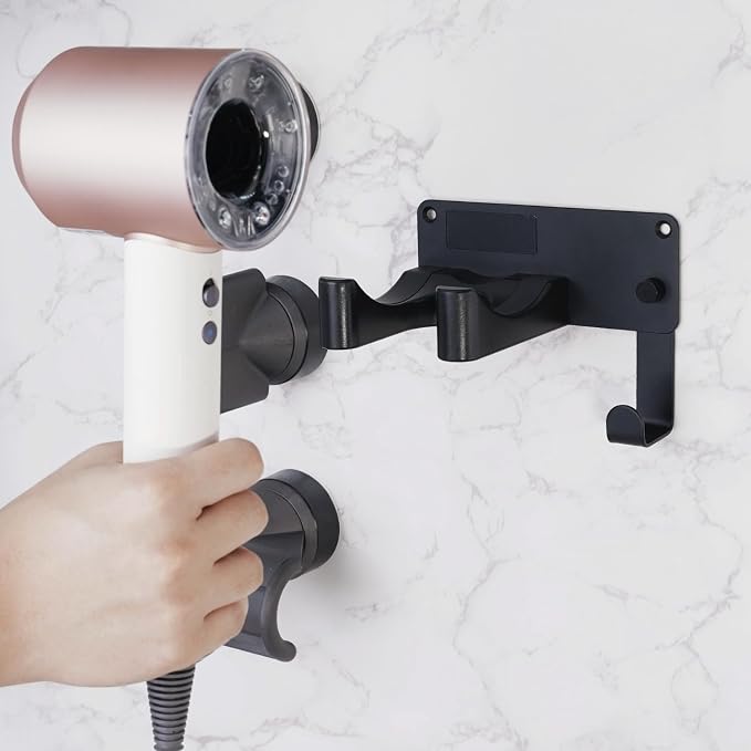 Dyson Hair Dryer Holder, Wall Mounted Aluminum Alloy Hair Dryer Wall Mount - Image 2