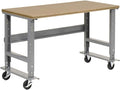 Global Industrial Mobile Adjustable Height C-Channel Leg Workbench, Shop Top by GlobalIndustrial