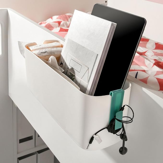 Bedside Cady for Dorm Bed, Plastic Bedside Hanging Organizer - Image 3