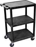 Luxor Multipurpose Storage Utility Cart 3 Shelves Structural Foam Plastic by LuxorWorkspaces