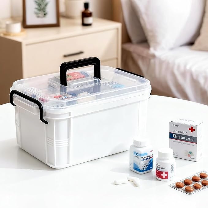 15qt White Medicine Organizer Storage Box - Image 6