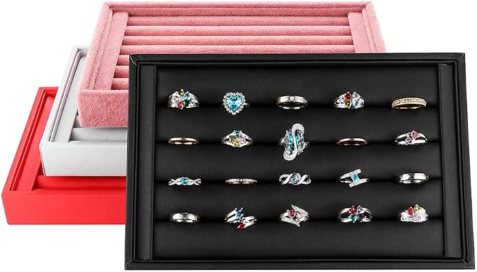 Valyria Velvet 5 Slots Ring Earrings Trays Showcase Display Jewelry Organizer - Image 6