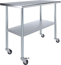 AmGood 24" x 48" Stainless Steel Work Table by AmGood