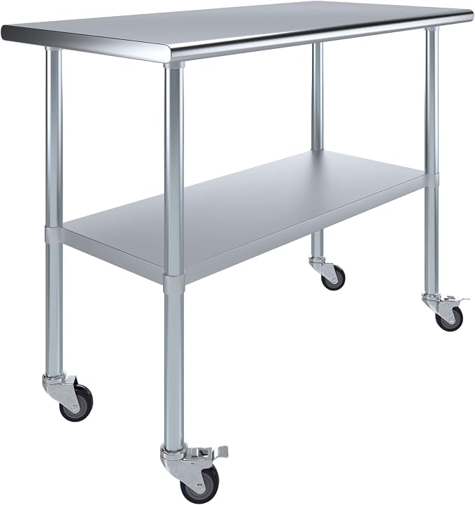 AmGood 48" Long x 24" Deep Stainless Steel Table by AmGood