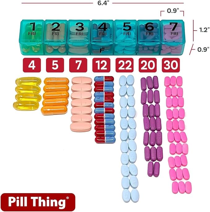 7 Times a Day Weekly Pill Box Organizer Case, Secure 7X Pillbox - Image 3