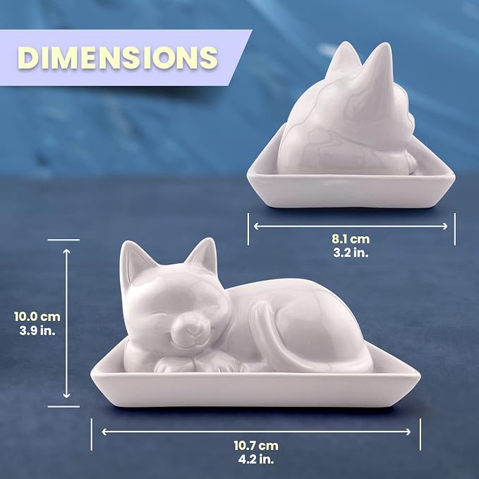 Adorable Cat Ceramic Butter Dish - Image 3
