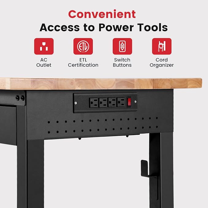 Work Bench with Storage Adjustable Workbenches with Drawer - Image 6