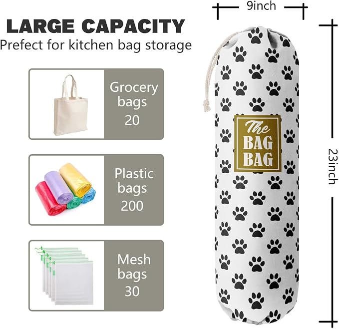 Grocery Bags Holder Organizer For Shopping Bags, Wall Mount Plastic Bags - Image 2