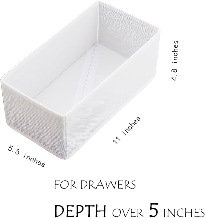 Sock Underwear Drawer Organizer 3-Pack Raw White - Image 2