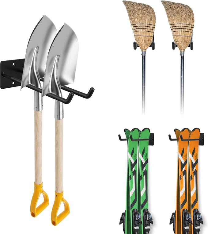 4 Pack Garage Storage System Hooks-14in Heavy Duty Tool Organizer Wall Mount - Image 5