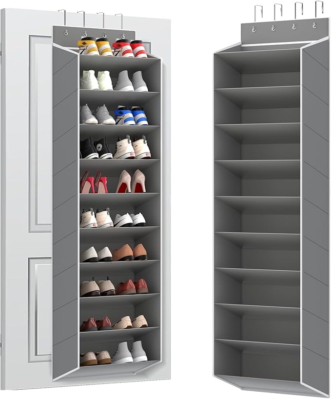 REGELETO 10 Tiers Large Size Over Door Shoe Organizer Storage, Hanging Shoe Rack by REGELETO