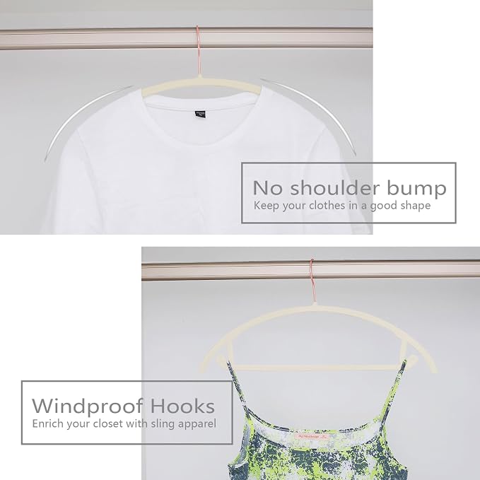 MIZGI Premium Velvet Hangers 60 Pack Heavyduty- Non Slip No Shoulder Bump Suit - Image 5