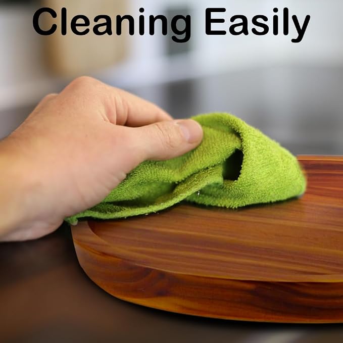 21" Acacia Wood Lazy Susan Organizer Kitchen Turntable - Image 6
