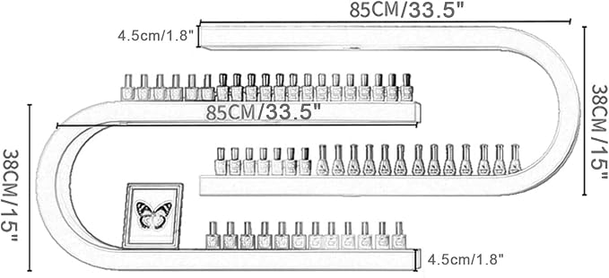 Wall Mounted Nail Polish Bottle Display Rack, U-Shaped Essential Oil Perfume - Image 4