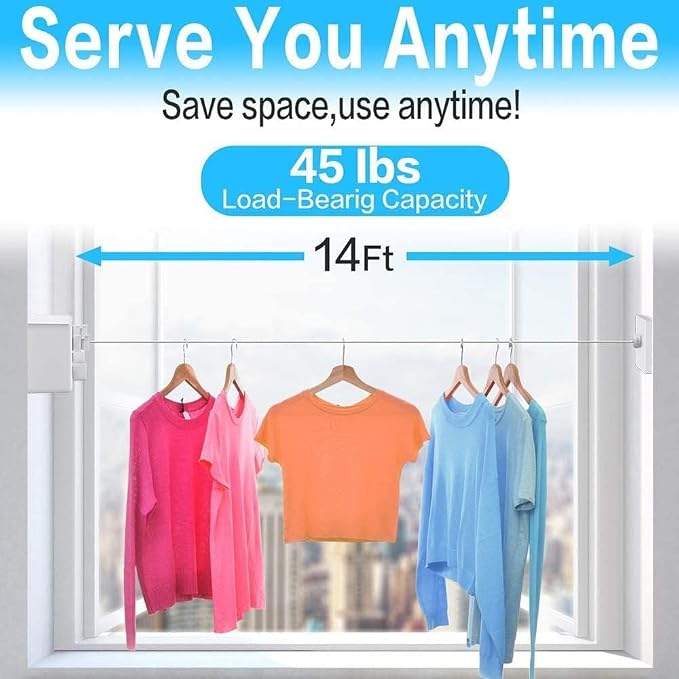 JOOM Retractable Clothesline Indoor Double Clothes Lines retracting | Heavy Duty - Image 3