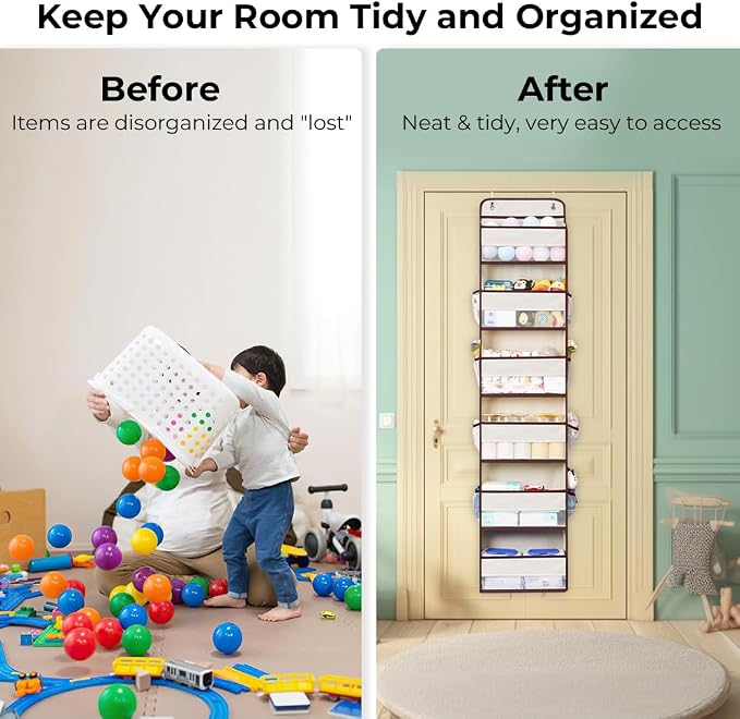 WishJazz Over the Door Organizer, 6 Shelf 50 lbs Load door organizer hanging - Image 2