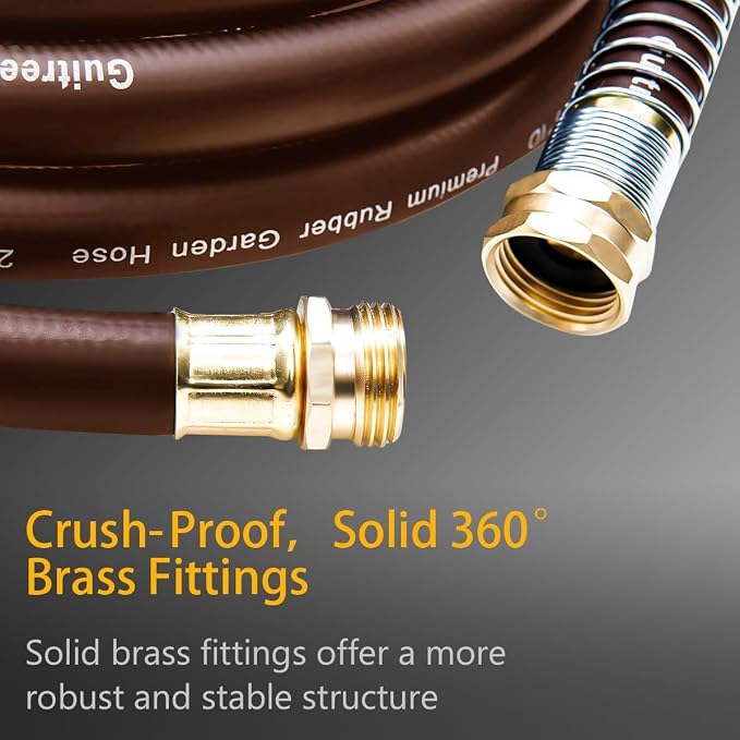 Garden Hose 25FT x 5/8", Heavy Duty Rubber Hose, Water Hose - Image 3