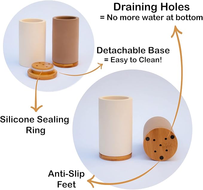 Matani Bamboo Toothbrush Holder Diatomite Tooth Brush Organizer - Image 5